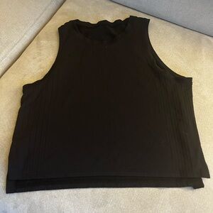 lululemon athletica Black Sleeveless Ribbed Side Tank
